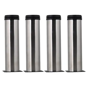 

Silver 50X200 mm Height Stainless Steel Adjustable Kitchen Bathroom Office Furniture Cabinet Shelves Legs Feets Pack of 4
