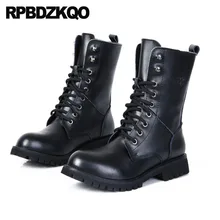 Водонепроницаемые ботильоны на меху; коллекция года; сезон осень; Цвет Черный; армейские ботинки большого размера плюс; модные мужские зимние ботинки; теплые дизайнерские военные ботинки на шнуровке