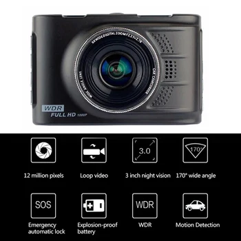 

Car 3 Inch Metal Hd Wdr 1080P Camera Dvr 170° Wide Angle Loop Recorder