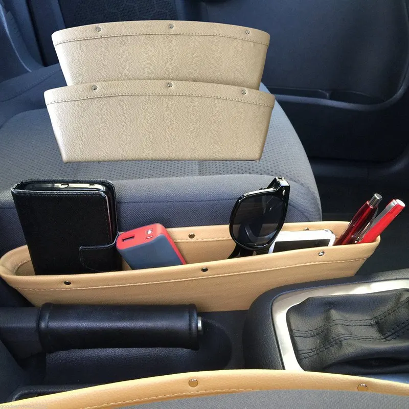 

Urijk Car Seat Organizer Box Storage Mobile Container Boxes Slit Gap Pocket Storage Box lot Box Leather For Books/Phones/Cards