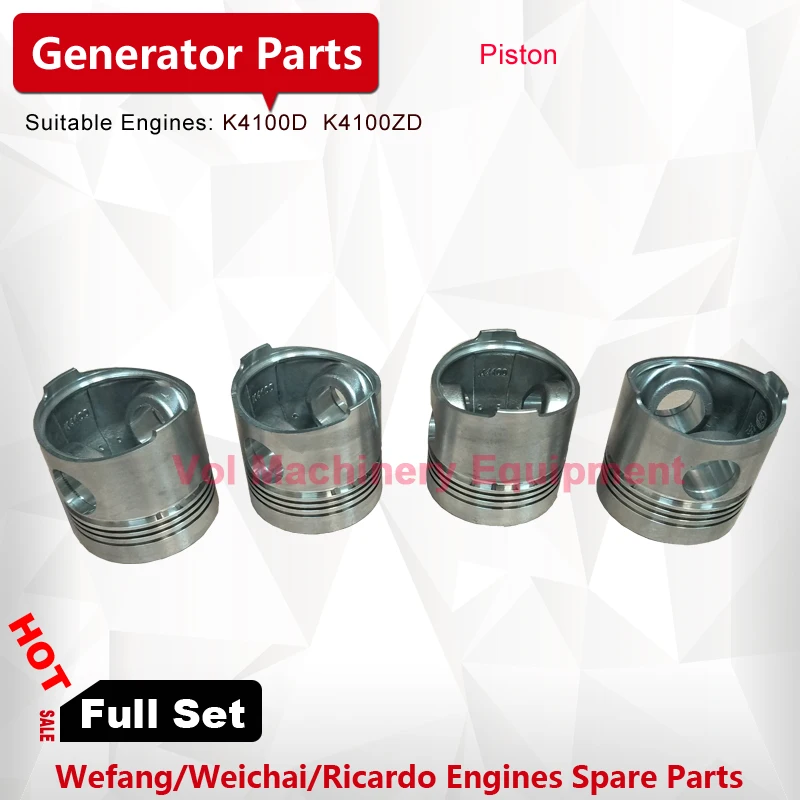 Piston for Chinese 30KW/40KW Diesel Generator K4100D K4100ZD diesel