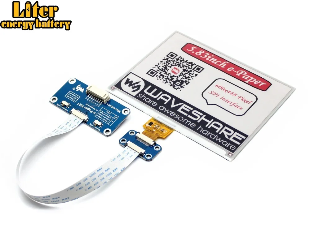 Waveshare 600x448 5 83 дюймов E Ink дисплей шляпа для Raspberry Pi красный/черный/белый три цвета SPI