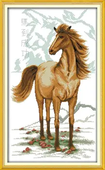 

Cross Stitching Picture 11CT Horse bring success 10 DIY Needlework Dmc Cross Stitch Kits for Embroidery Knitting Needles crafts