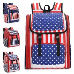 Рюкзак для домашних животных, портативный рюкзак для кошек, рюкзак с изображением американского флага, дорожная сумка, нагрудная сумка для