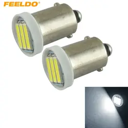 FEELDO 2 шт. супер белый 1,5 W фары для автомобилей BA9S T4W 1895 7014 7020 чип 3SMD купол с фестонами 3LED лампочки # FD-4183