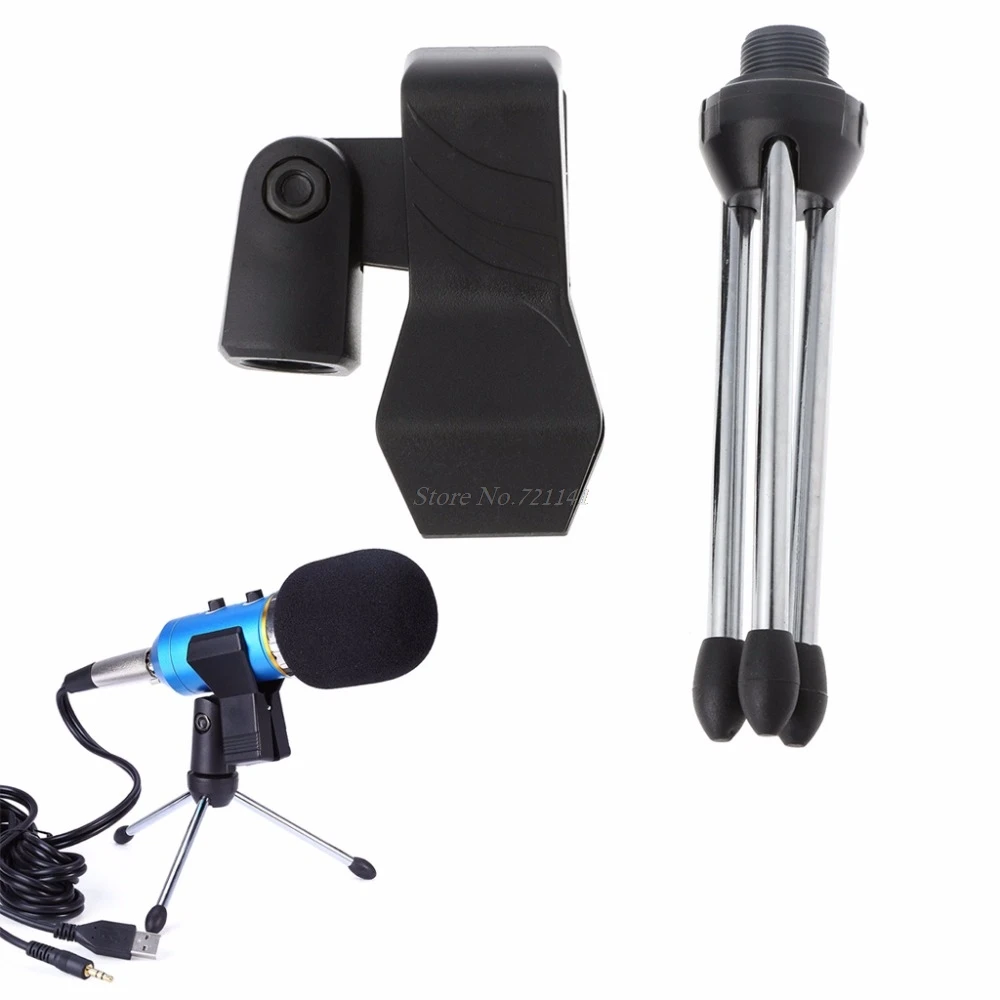 

Folding Adjustable Desktop Handheld Mic Microphone Clip Holder Stand Tripod B-2 Electronics Stocks