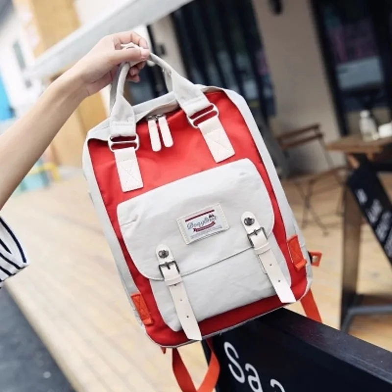 Корейский стильный холщовый рюкзак для ноутбука, женские дорожные рюкзаки на молнии, большая вместительность, модные школьные сумки для девочек Mochila