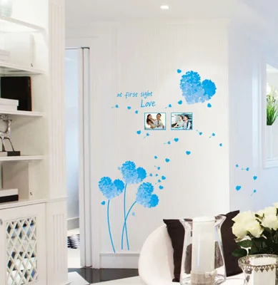 Blue love grass green can remove wall stick a bedroom a sitting room TV setting wall stickers