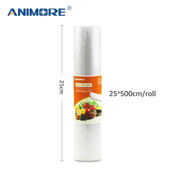 

ANIMORE Household 25cm x 500cm 1 Roll Vacuum Food Bag for Kitchen Vacuum Plastic Storage Bags Food Fresh Long Keeping Saran Wrap