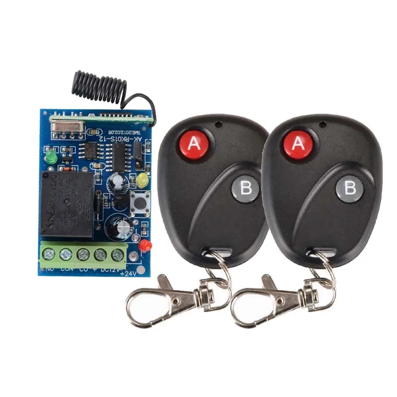 

Door Access Control System 12V DC 1CH Wireless Remote Switch 315 433.92 RF Remote Control Light Switch Receiver 2 Transmitter