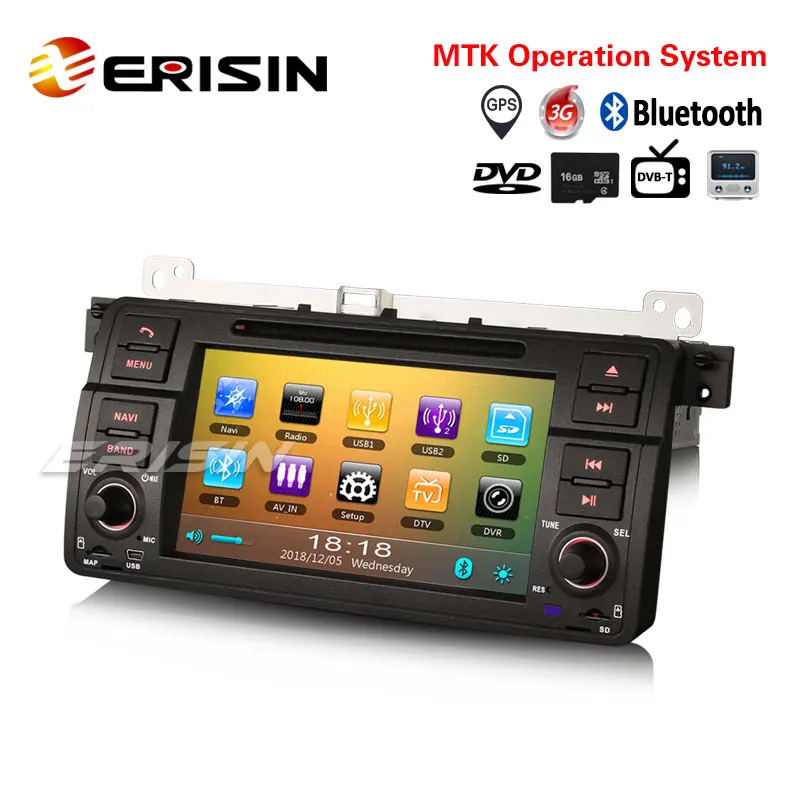 Erisin ES746B 7 &quotMTK автомобильный DVD GPS плеер IPOD 3G Rds DVR система для BMW E46
