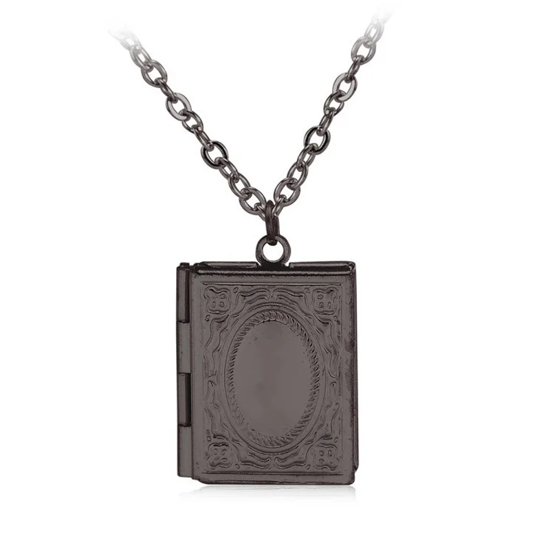 Fashion Women Vintage Bronze Tone Locket Photo Frame Book Shape Pendant Necklace | Украшения и аксессуары