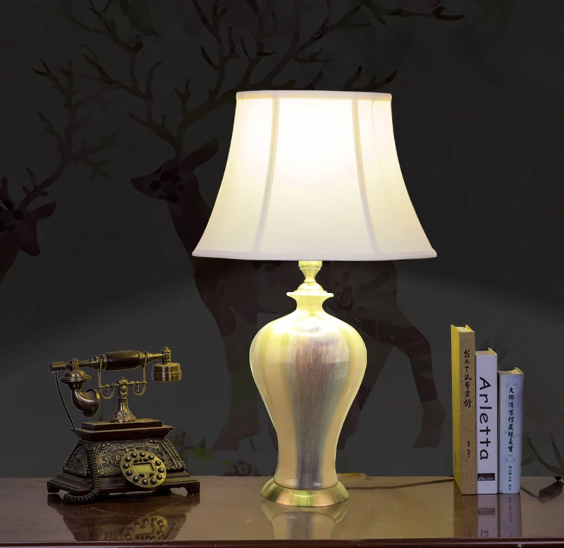 glazed Jingdezhen Chinese ceramic table lamp bedroom living room dining room decoration table lamp reading (1)