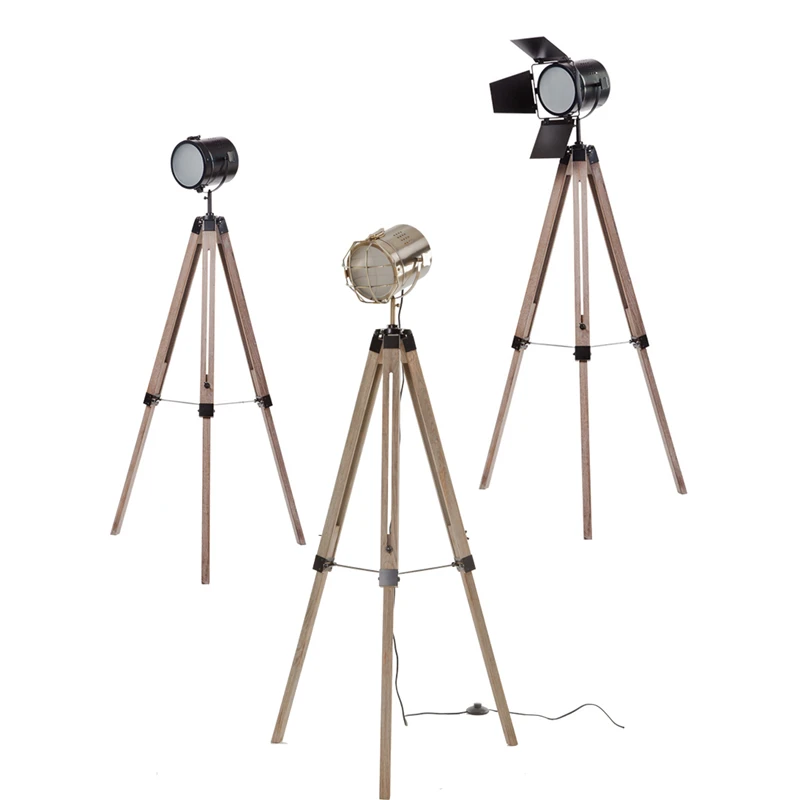 

Searchligh Floor Lamp Loft Industrial Vintage Tripod Retro Studio Photography standing art decoration Lamp Living Room
