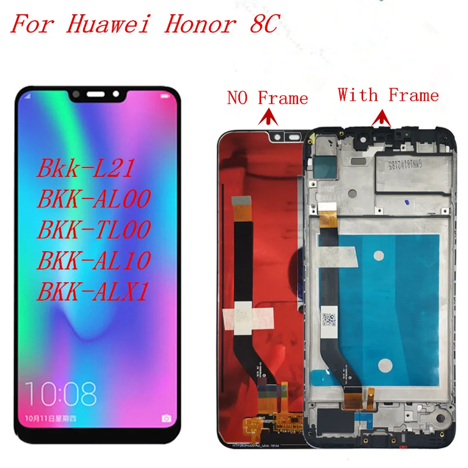 

Original 6.26'' LCD For Huawei Honor 8C LCD Display Touch Screen Digitizer Assembly For Honor Paly 8C BKK-AL10 LCD with Frame