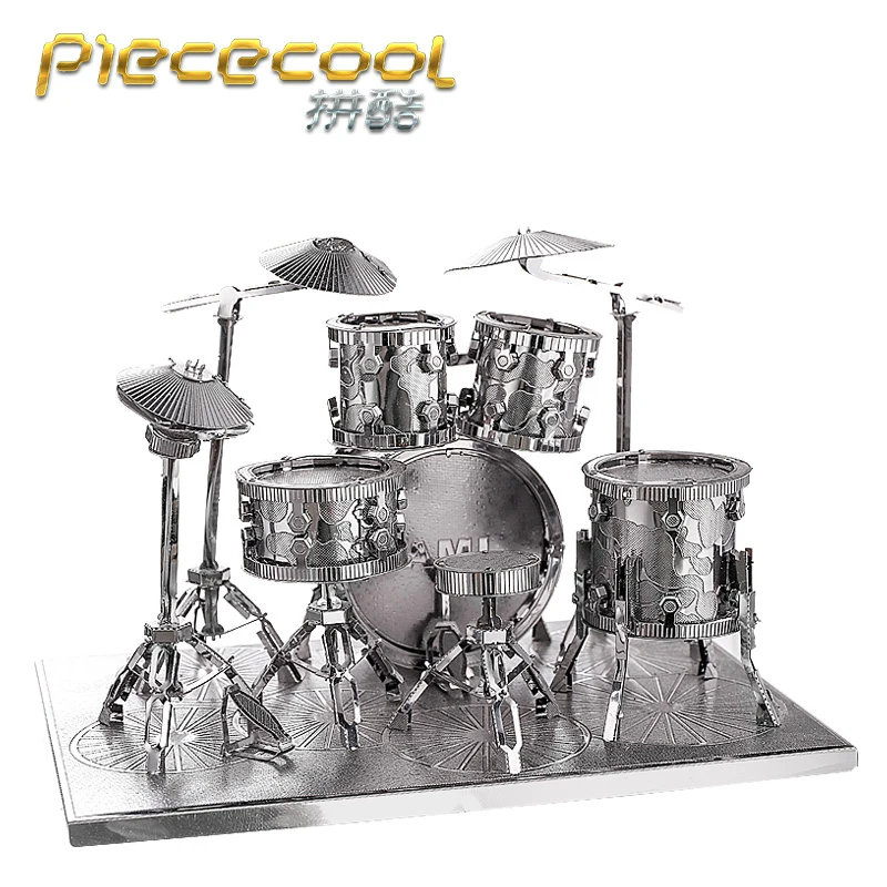 Piececool 3D Metal Puzzle Drum Set Instrument Kits P032 S DIY Laser Cut