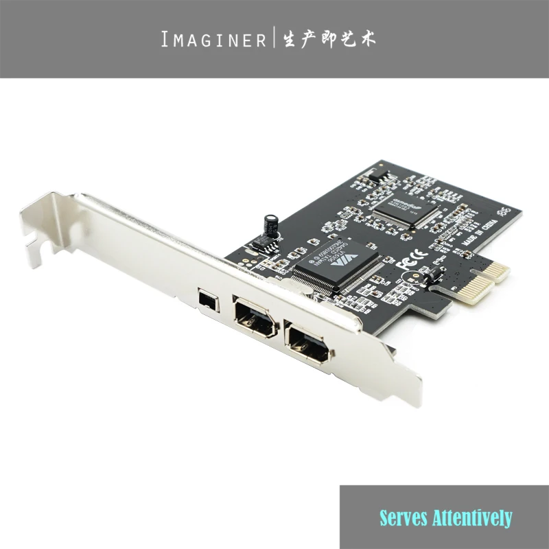 

NEW PCIe with 6Pins PCI-E FIREWIRE 400 IEEE 1394 CARD VIA CHIPSET WORK WIN7 MAC OS Pci-e To 1394 A B WITH CABLE, VIA Chipset.