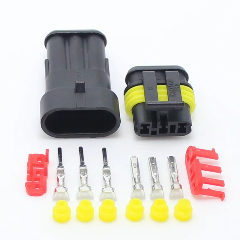 

10sets -3 Pin Male and Female Wire Connector Plug Waterproof Electrical Car Motorcycle