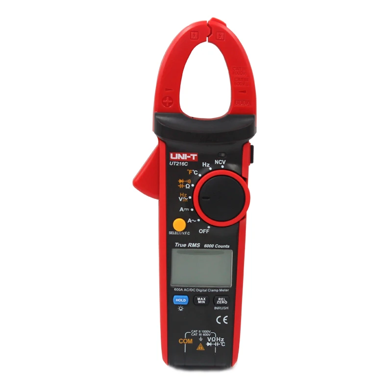 UNI T ut216c 600a True RMS цифровой Токовые Клещи Авто Диапазон Мультиметры частоты емкость