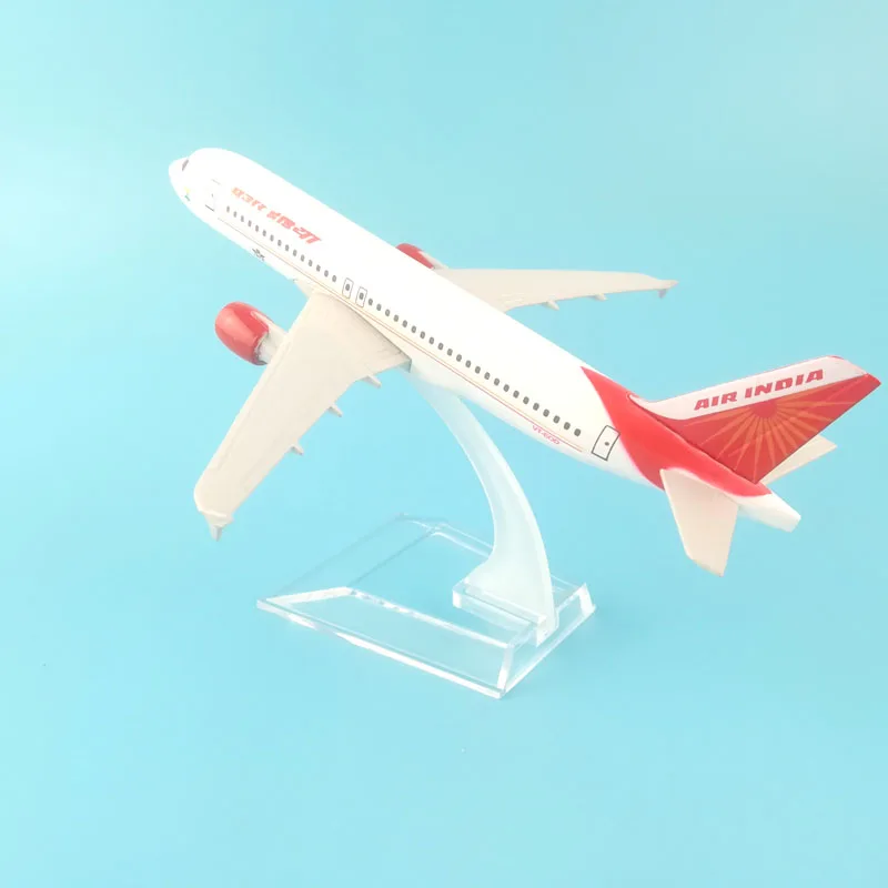 

India 16cm Alloy Metal Airplane Model Air Indian Airlines Aircraft Airbus A320 Airways Plane Model W Stand Gift free shipping