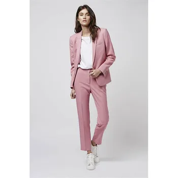 

New casual solid color ladies suit two-piece suit (jacket + pants ) ladies business formal wear support custom