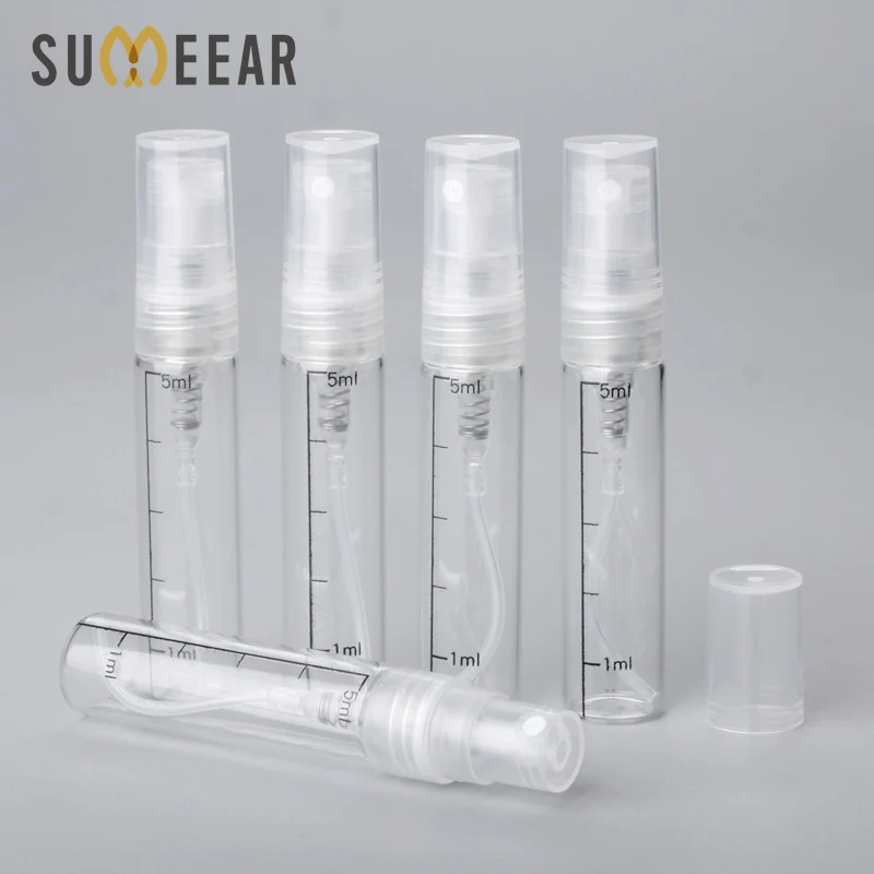 

100Piece/Lot 5ml Sample Refillable Spray Bottle Empty Cosmetic Containers For Travel Bottle Atomizer Perfume Pump Bottle Gift