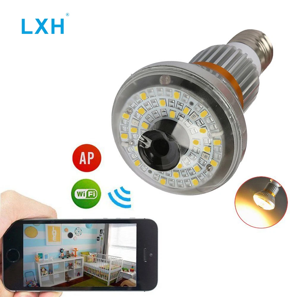 

LXH Y8 Free shipping WiFi Light Bulb LED Camera,960P HD Indoor WiFi Home Camera with Motion Detection for Via Android/IOS