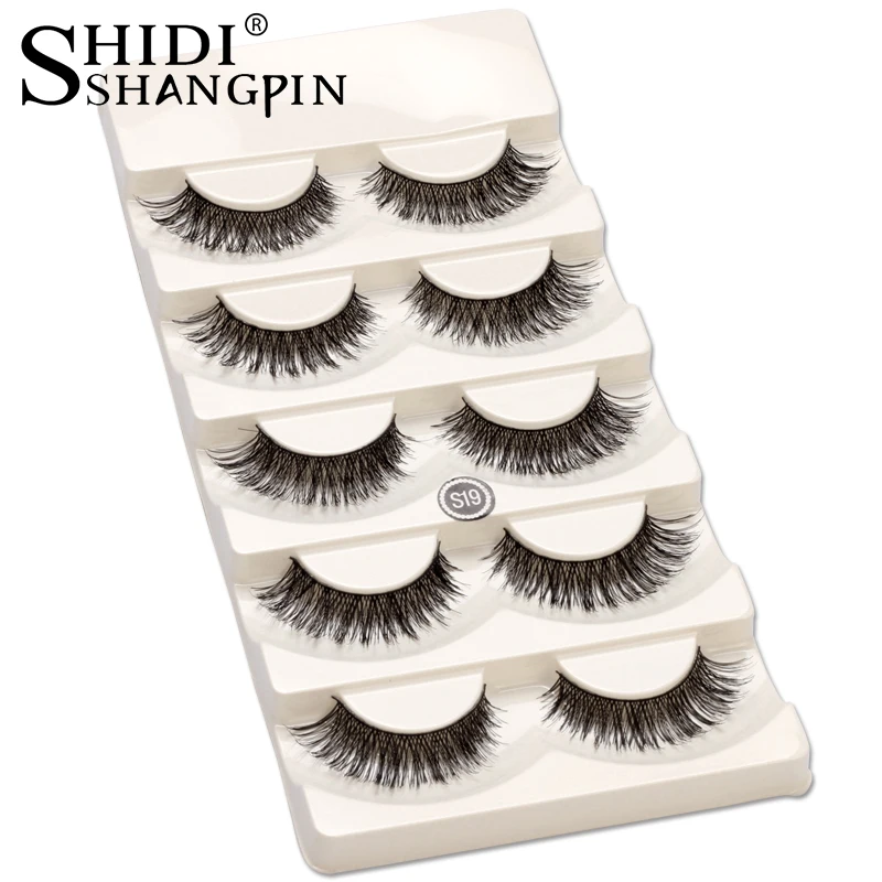 

SHIDISHANGPIN 5 Pairs False Eyelashes Natural Long Winged Makeup Eye Lashes Full Strip Thick False Eyelashes Extension Cilios