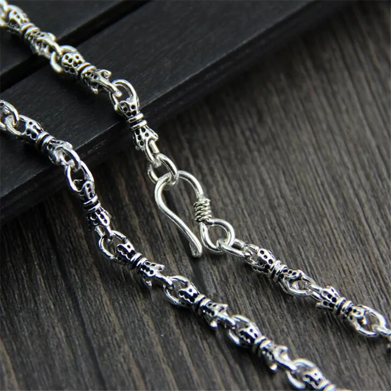 

Fyla Mode Hot Sale Vajra Instruments Used Necklace Vintage Chain 100% 925 Sterling Silver Fashion Jewelry Necklace For Women Men