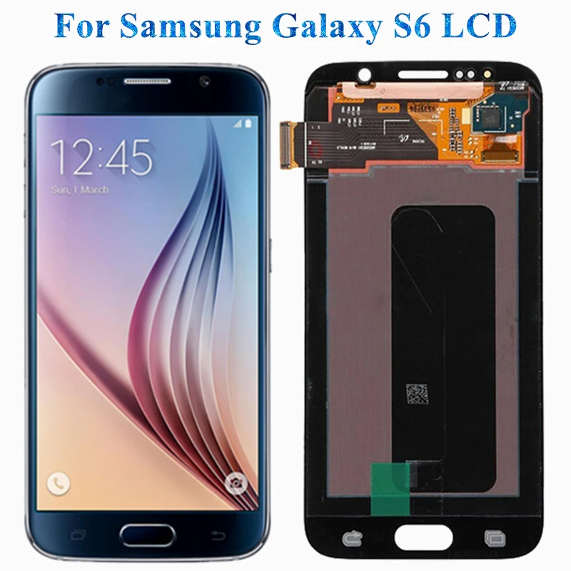 

5.1 inch AMOLED For Samsung Galaxy S6 G920F G920A G920T LCD Display Touch Screen Digitizer With Home Button and Flex Cable