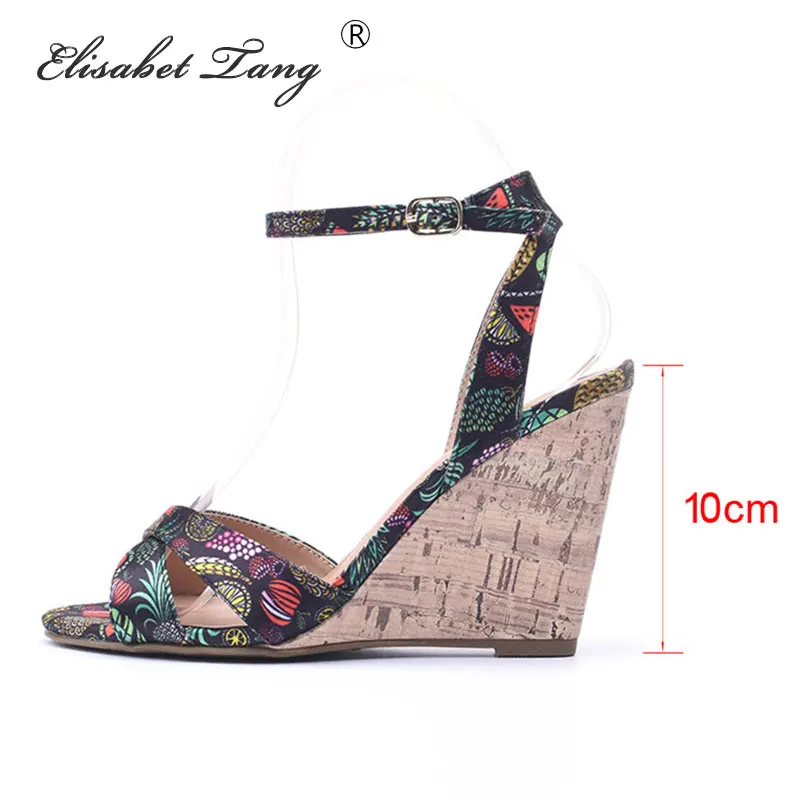

ElisabetTang Women Summer Shoes Open Toe Wedges Shoes For Women Summer Sandals Floral Bohemian Sandals Roman Espadrilles Shoes