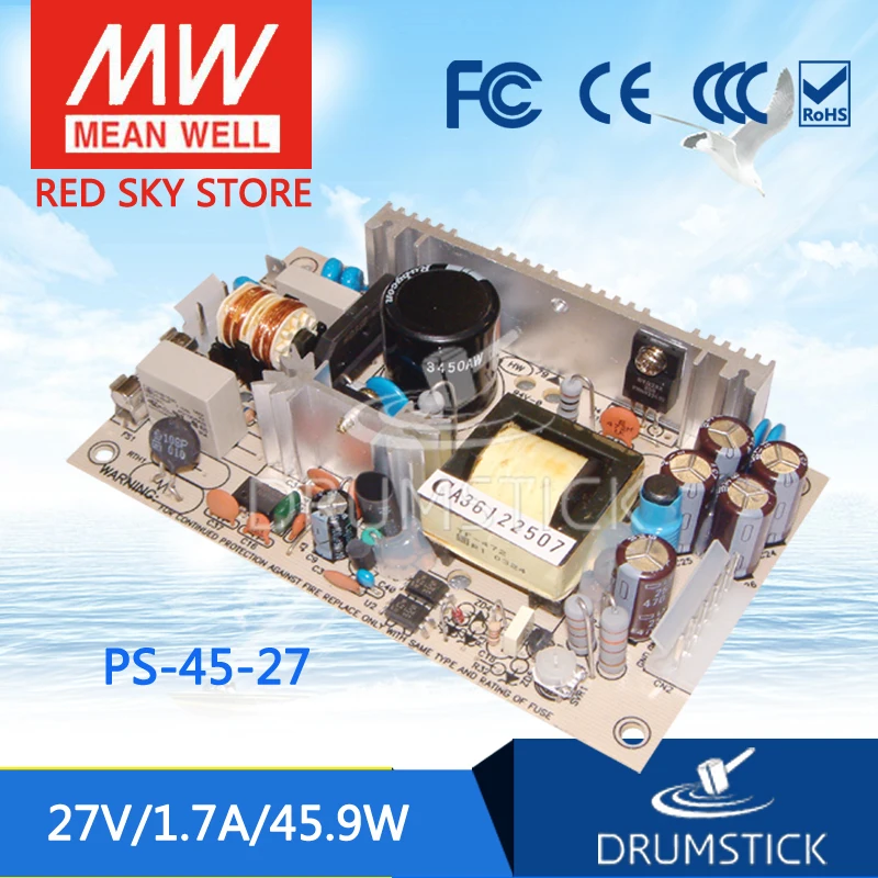 

Advantages MEAN WELL PS-45-27 27V 1.7A meanwell PS-45 27V 45.9W Single Output Switching Power Supply