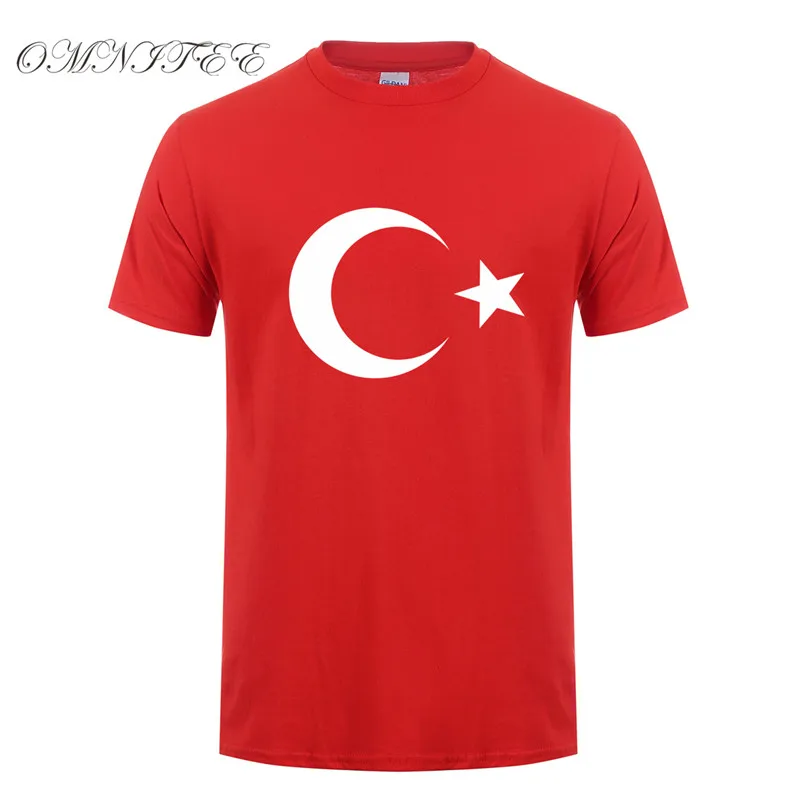 Omnitee Новая Турецкая Футболка мужская повседневная хлопковая летняя футболка с коротким рукавом с забавными турецкими флагами Мужская футболка OT-957