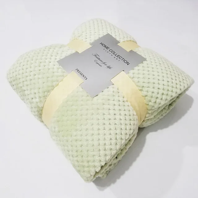 Японский стиль, мягкие домашние фланелевые одеяла для кровати, искусственный мех, летний плед, сплошной цвет, покрывало для дивана, зимнее покрывало, простыня, одеяла - Цвет: Light Green