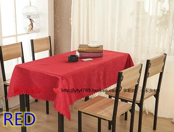 

Red colour jacquard Rectangle square wedding table linens,damask table cover for wedding,hotel tables decoration wholesale