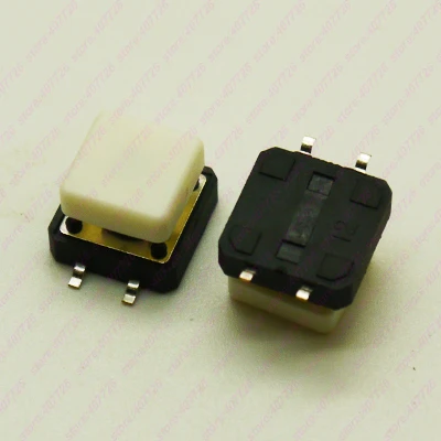 SMT With White Cap 10 шт. 12X12 мм H = 9 мм с квадратной крышкой мгновенные тактильные 4PIN SMT/DIP тактовый переключатель кнопочный переключатель микроклавишная кнопка - Цвет: SMT With White Cap
