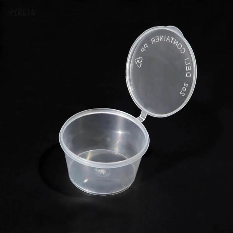 100pcs- 18/25/40/50/75/100ml  Disposable Food grade PP seasoning box tasting cup salad sauce take-out packaging storage boxes