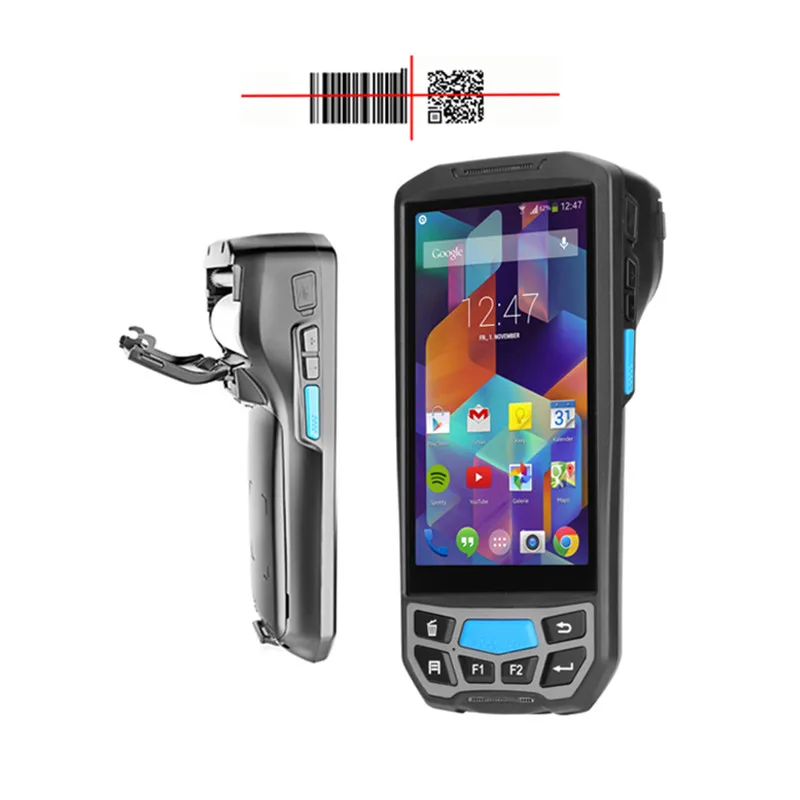 PDA الباركود ماسحة مستودع لوجستية ساعي NFC UHF rfid الروبوت pda مع بنيت في الحرارية طابعة