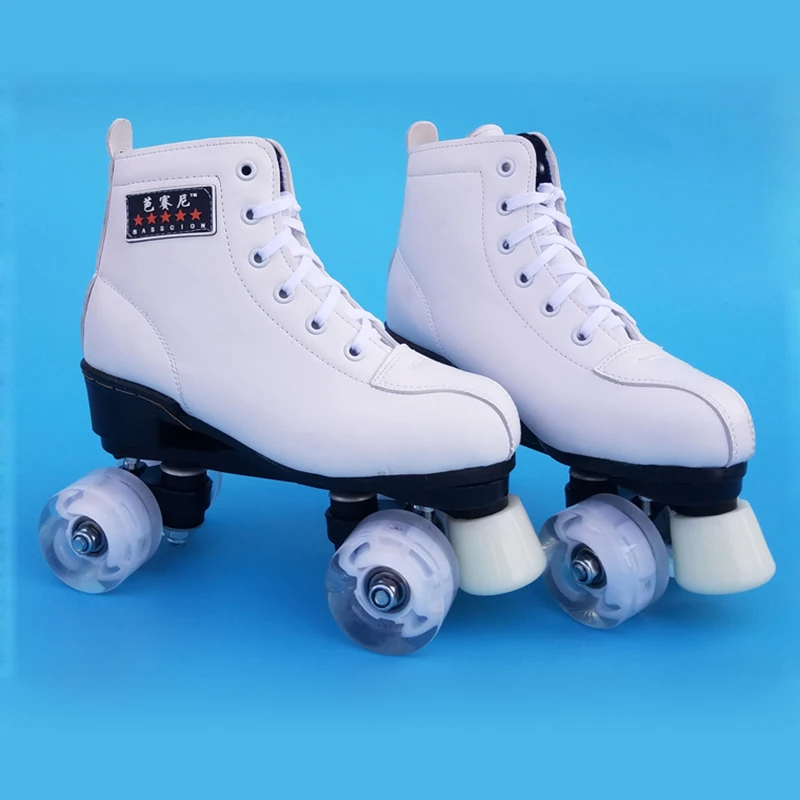 New Kids Adult Double Roller Skates Figure SkatingTwo Line Roller Skate ...