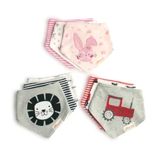 3 шт. детские слюнявчики с рисунками животных; Слюнявчики; полотенца для мальчиков и девочек; треугольная хлопковая бандана; шарф для новорожденных; аксессуары для малышей