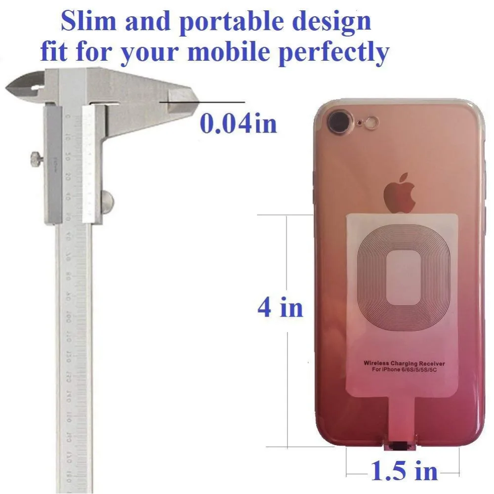 Беспроводной зарядный приемник Ascromy QI чехол для Apple iPhone 7 Plus 6 6S 5 S 5S SE 5C plus 6plus 6splus