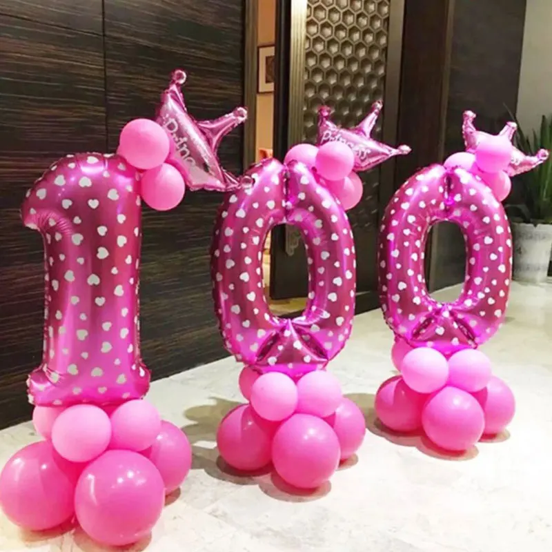 16 дюймов 1 2 3 4 5 6 7 8 9 синий розовый номер Фольга воздушные шары цифровой баллон гелия Свадебные украшения День рождения воздушные шары