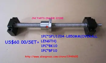 

1204 Rolled Ballscrew 1pc SFU1204 L850mm +1pc ballnut + end machining + 1set BK10 BF10 Support