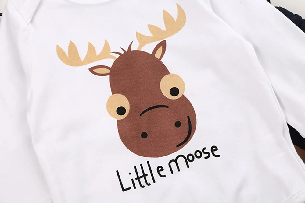 Little Moose Infant  Jumpsuit+Striped Pants+Hats