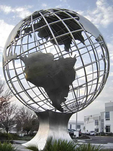 stainless steel globe sculpture 02