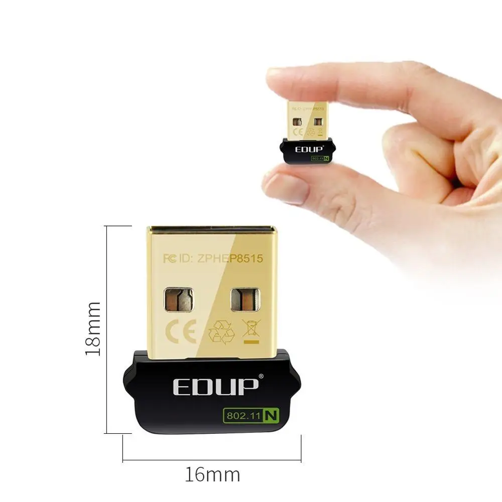 Mini USB 150Mbps 802.11n wifi Adapter wireless Network CARD EDUP EP-N8508GS RTL8188CUS Chipset For Raspberry with bag package