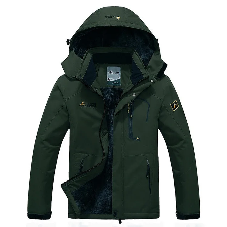 Зимняя мужская флисовая внутренняя водонепроницаемая куртка для прогулок теплая спортивная куртка с капюшоном мужская походная Лыжная куртка