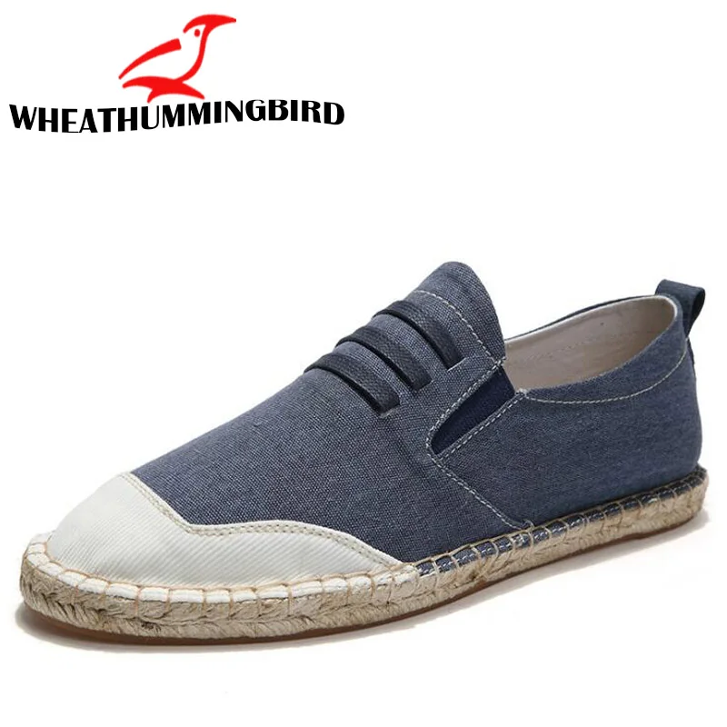 New Designer Fashion Male Loafers Flats Ramie Sole Shoes Men's Shoes Casual Fisherman Shoes Linen Canvas Espadrilles LF-35