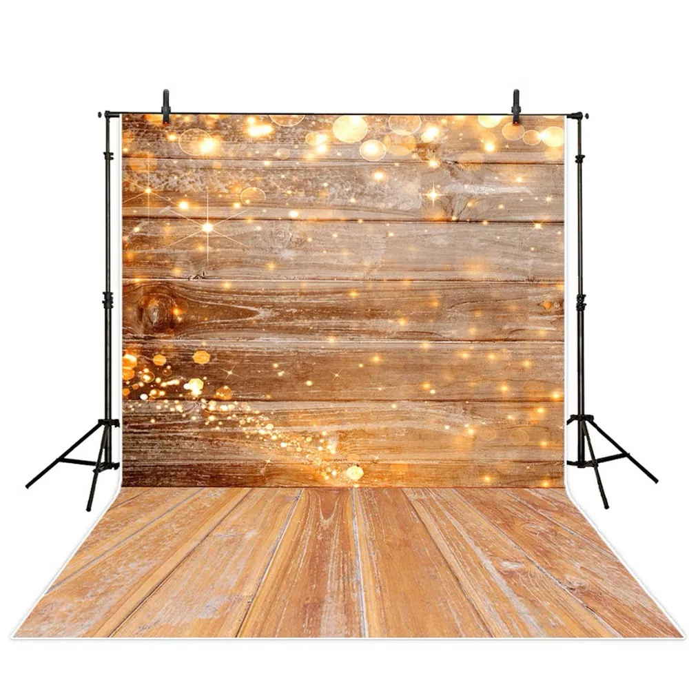 

MEHOFOTO Wood Photography Backdrop Wedding Christmas Bokeh Glitter Background Photo Studio Child Baby Photophone Photocall Prop