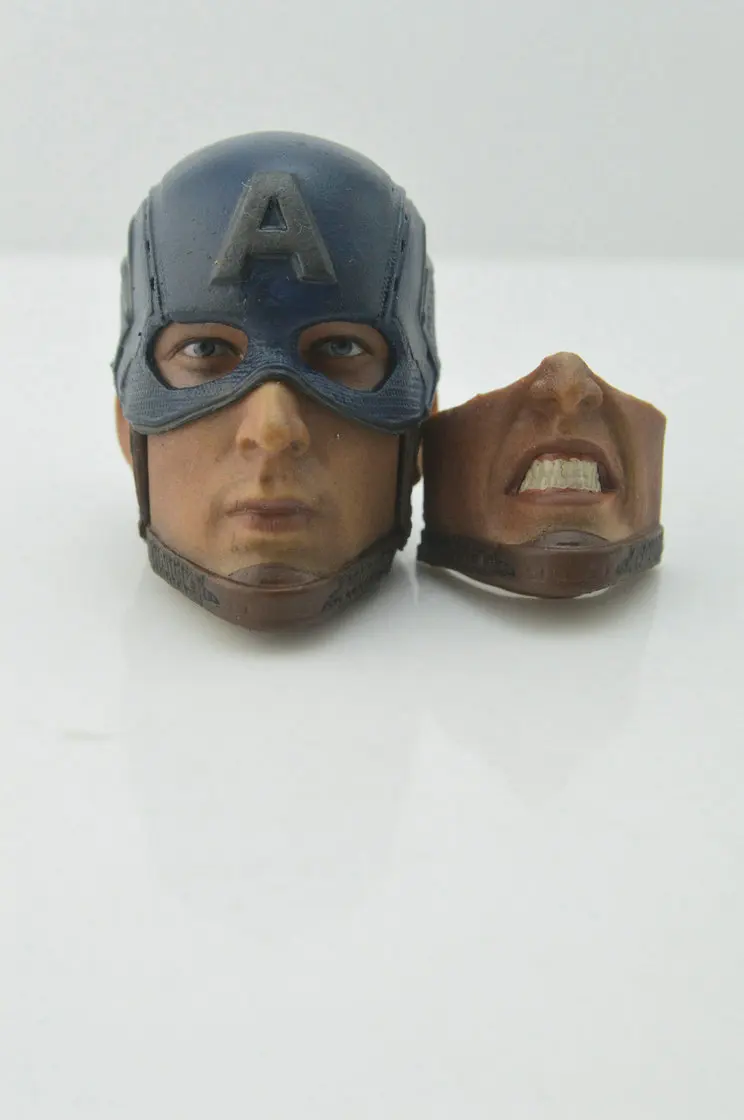

Custom Captain America 1/6 Head Sculpt for Hot toys Steve Rogers Muscular Body